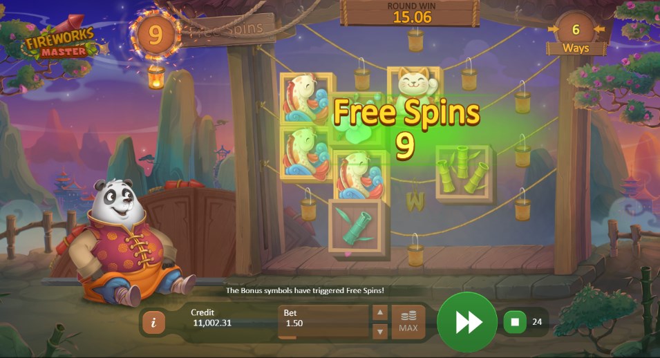 Скриншот слота Fireworks Master от Playson