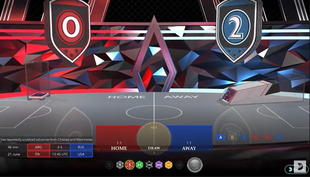Скриншот слота First Person Football Studio от Evolution Gaming