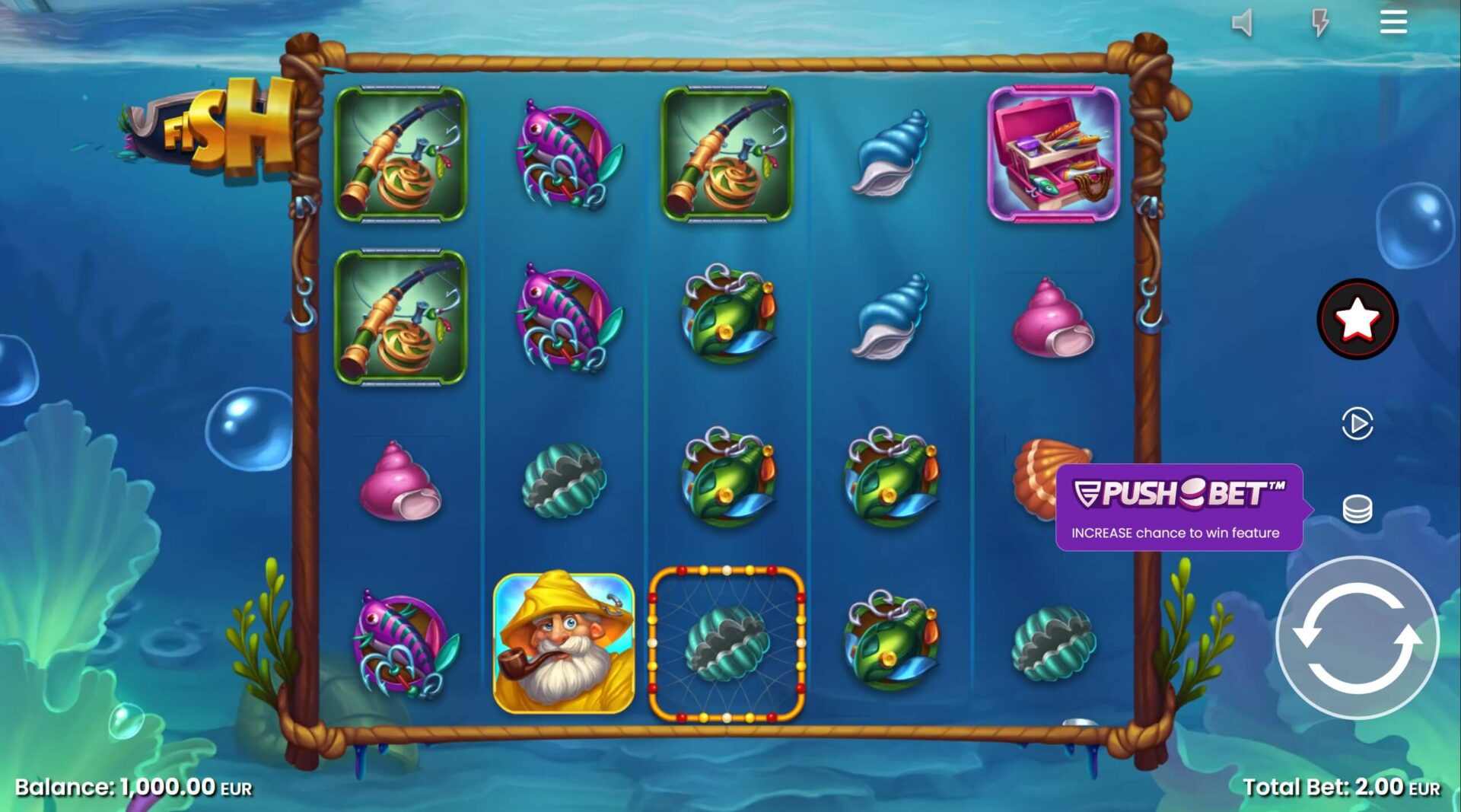 Скриншот слота Fish ‘n’ Nudge от Push Gaming