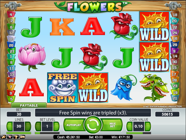 Скриншот слота Five Flowers от Aspect Gaming