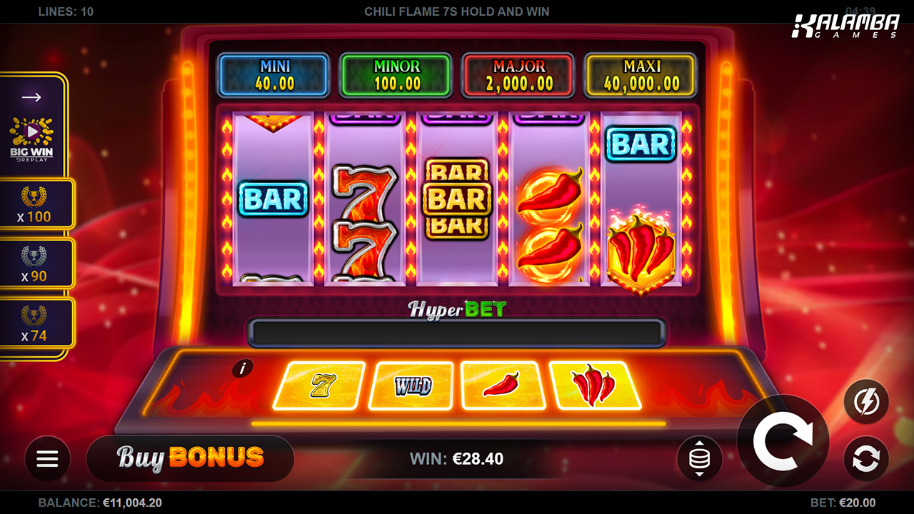 Скриншот слота Flaming Chilies от Booming Games