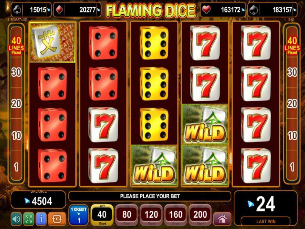 Скриншот слота Flaming Dice: игровой автомат от Amusnet