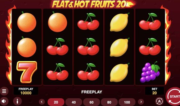 Скриншот слота Flat&Hot Fruits 243 от 1Spin4Win
