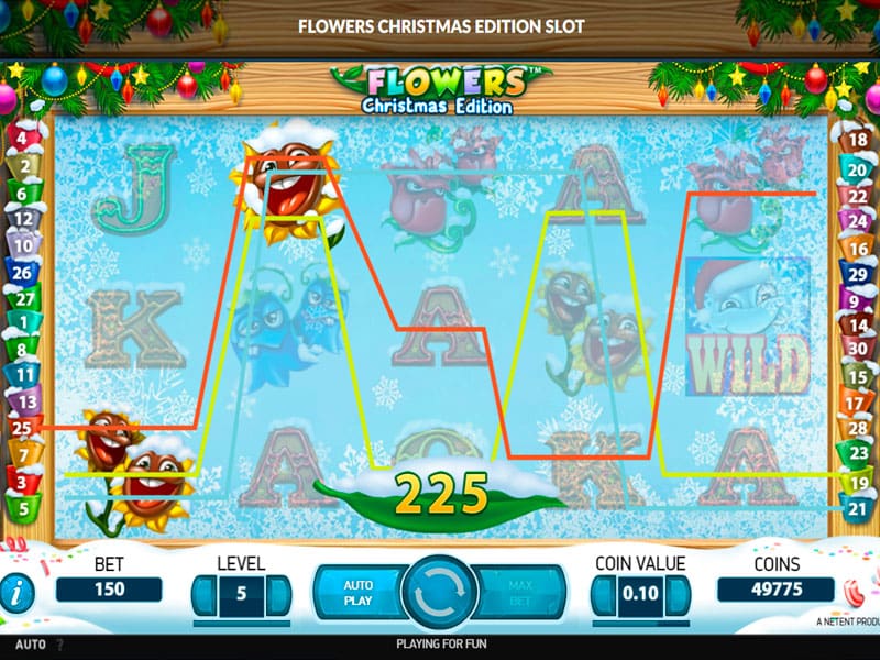 Скриншот слота Flowers Christmas Edition от NetEnt