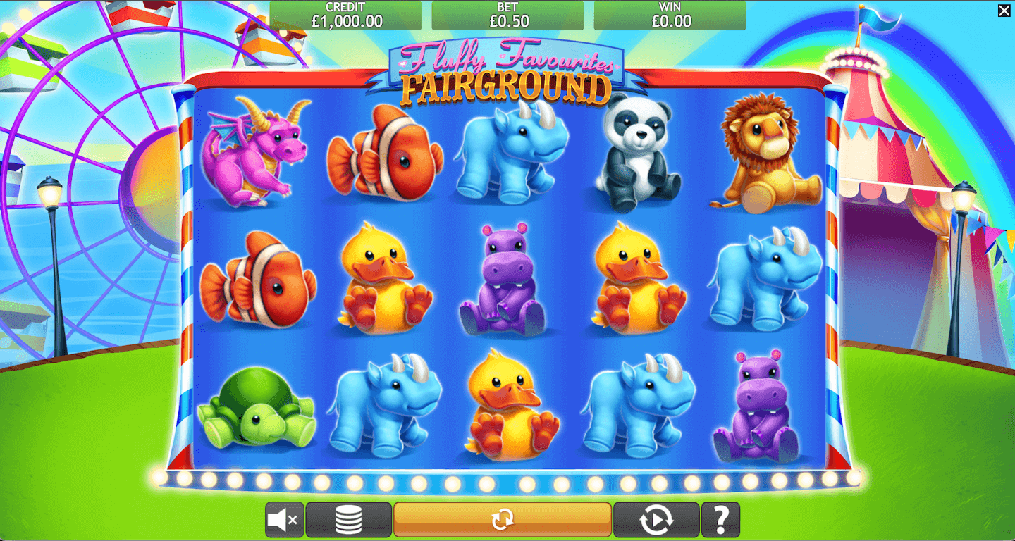 Скриншот слота Fluffy Favourites Fairground от Eyecon