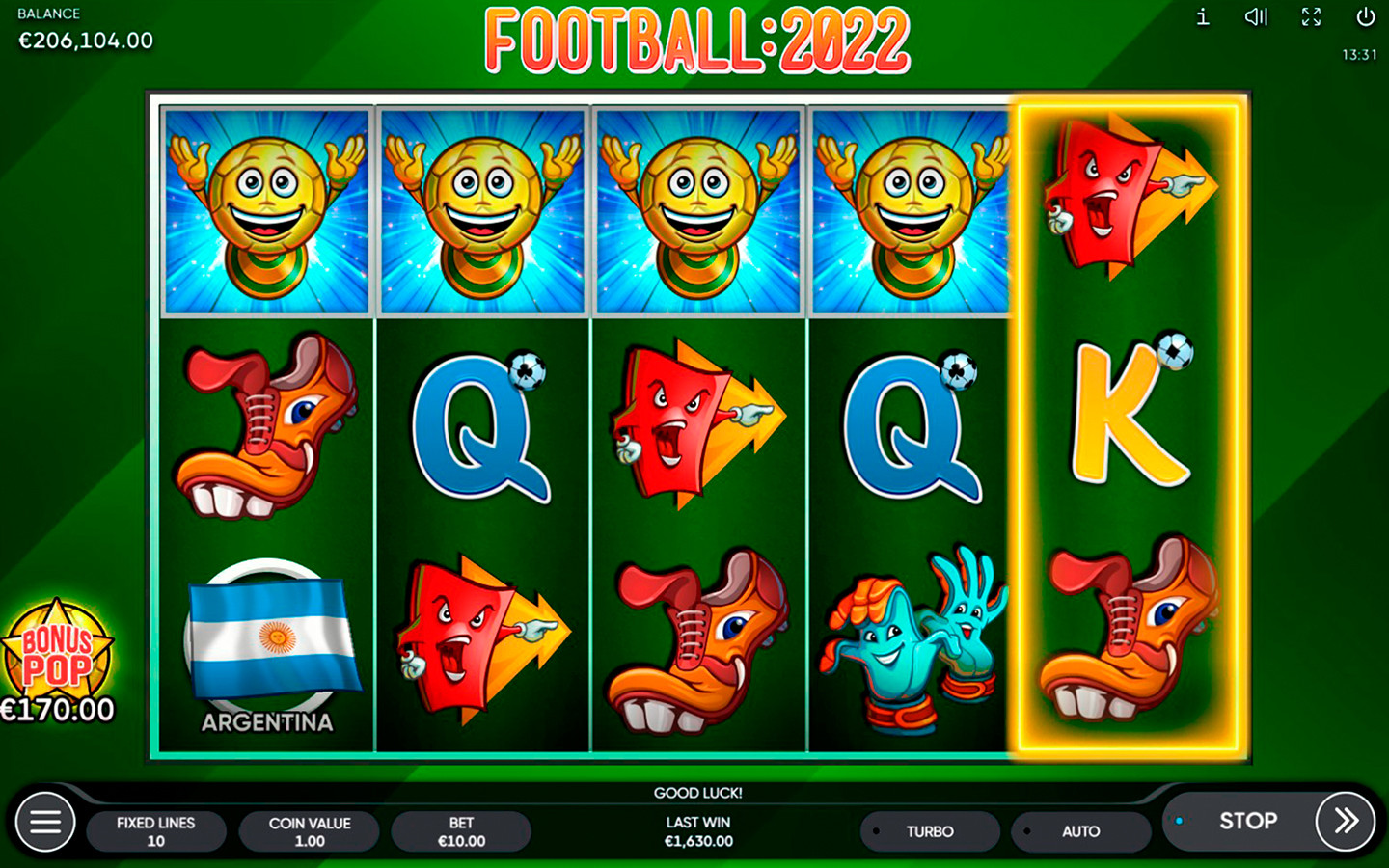 Скриншот слота Football 2022 от Endorphina