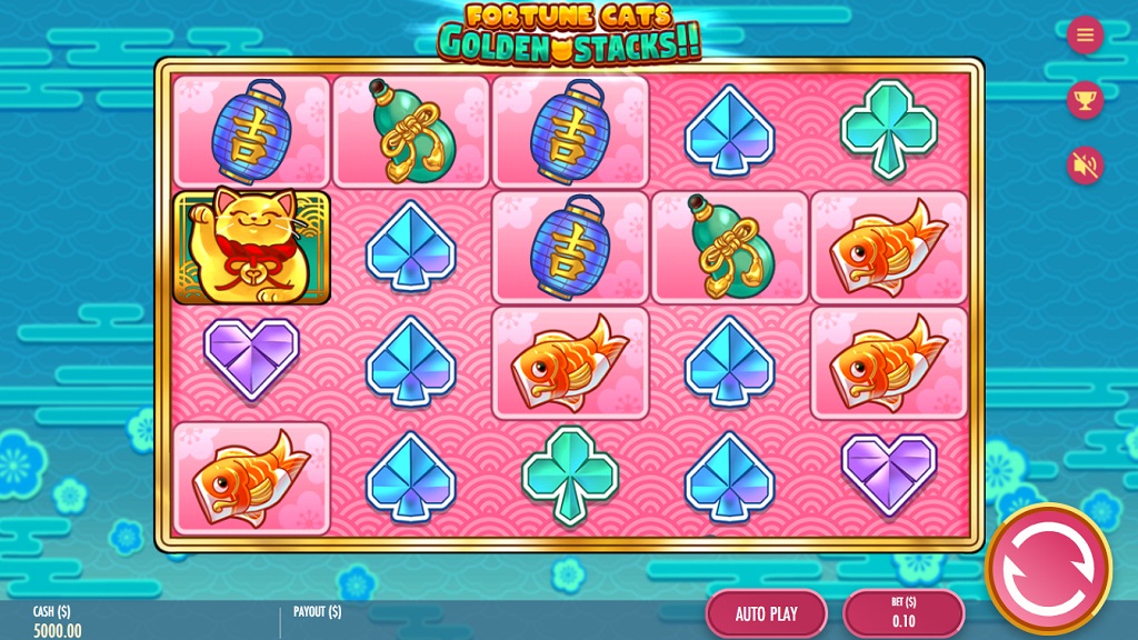 Скриншот слота Fortune Cats Golden Stacks от Thunderkick