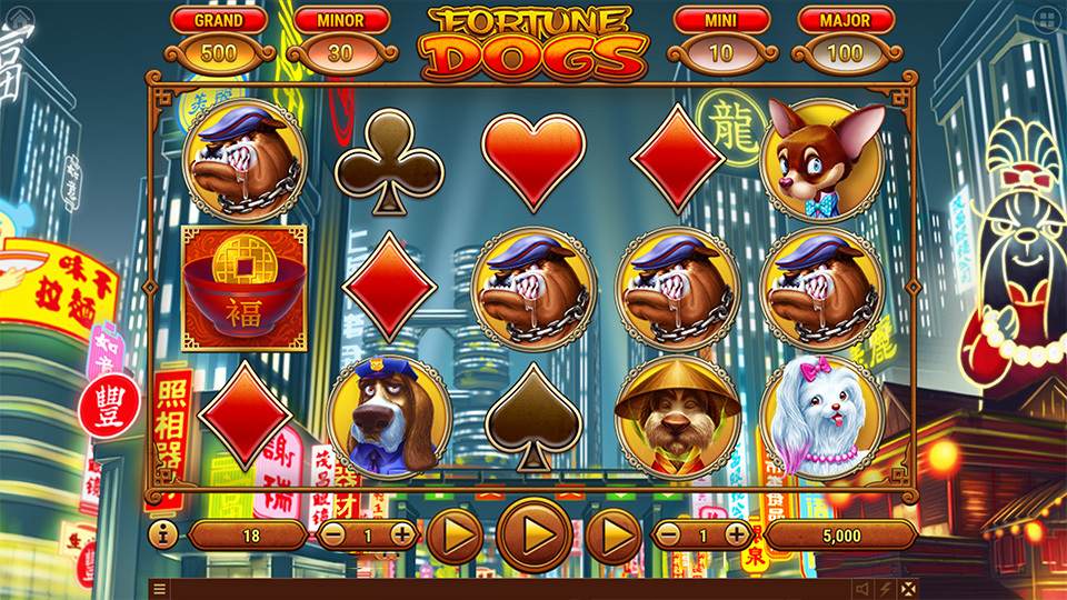 Скриншот слота Fortune Dogs от Habanero