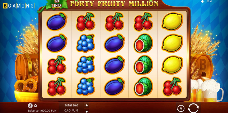 Скриншот слота Forty Fruity Million от BGaming