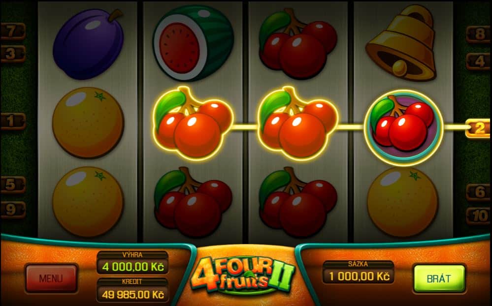 Скриншот слота Four Fruits 2 от Apollo Games