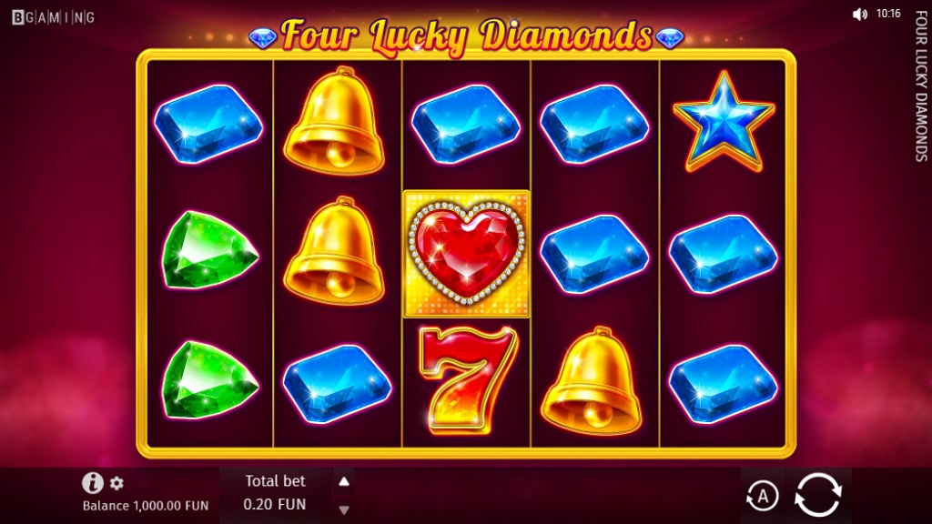 Скриншот слота Four Lucky Diamonds от BGaming