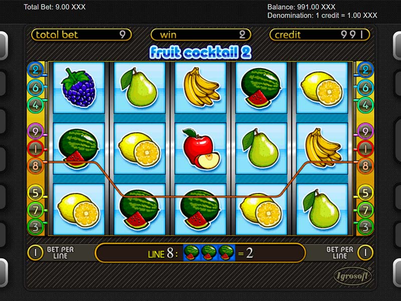 Скриншот слота Fruit Cocktail 2 от Igrosoft