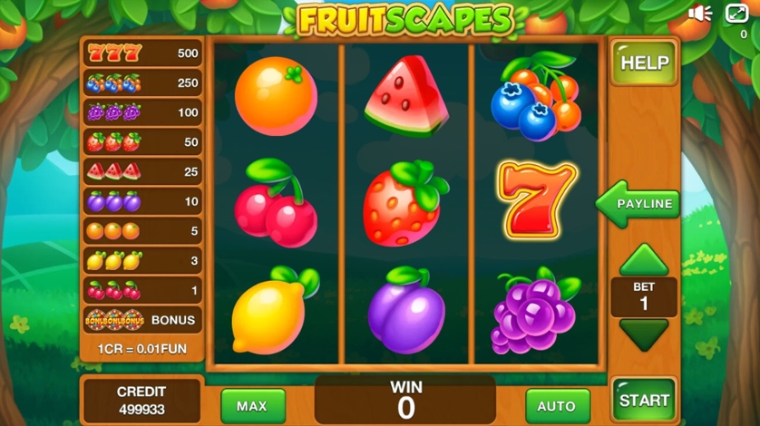 Скриншот слота Fruit Scapes от InBet Games