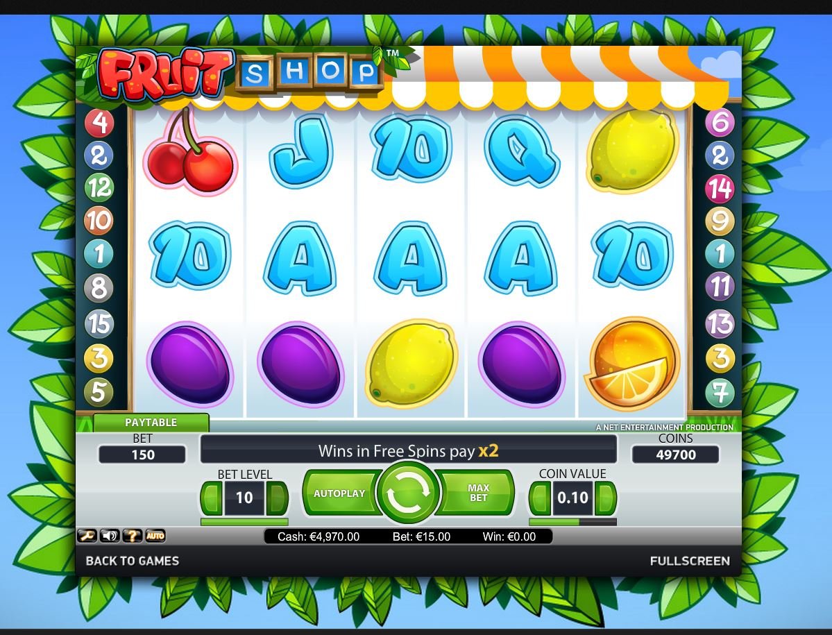 Скриншот слота Fruit Shop от NetEnt