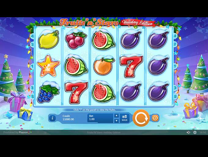 Скриншот слота Fruits’N’Stars: Holiday Edition от Playson