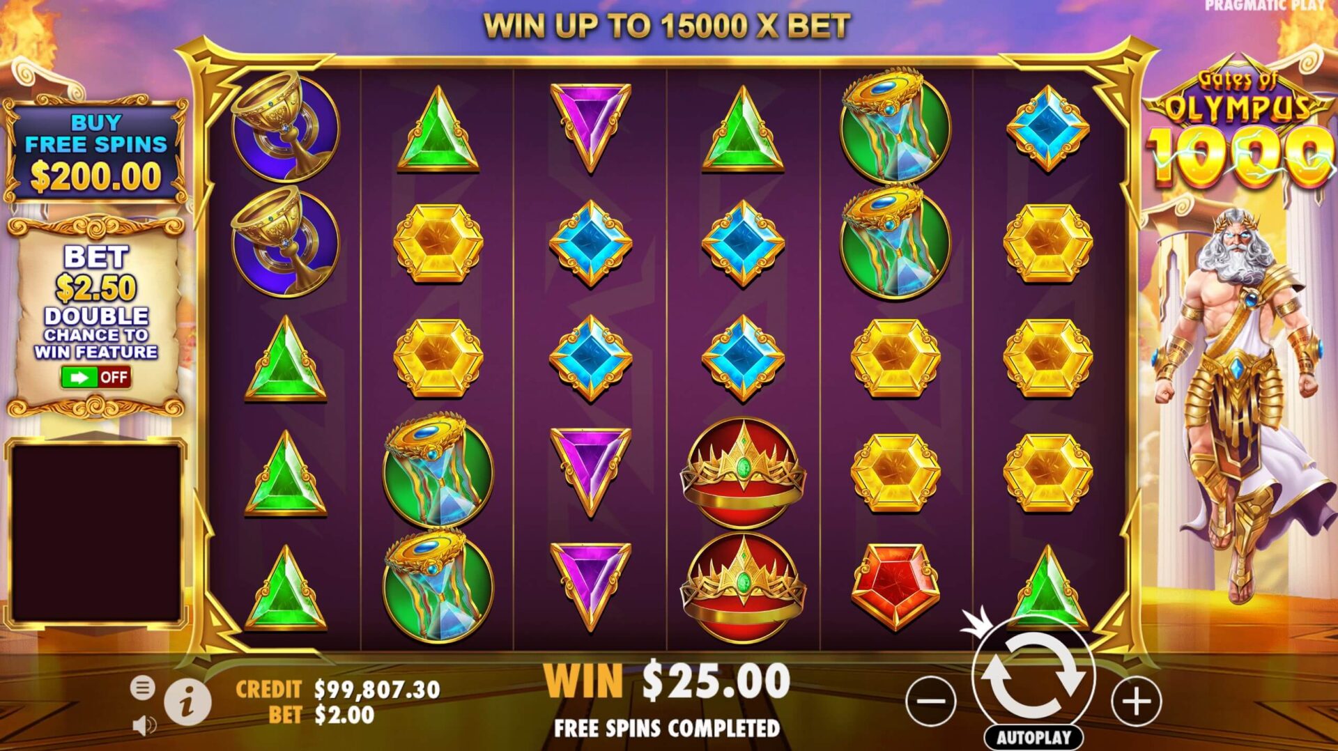 Скриншот слота Gates of Olympus от Pragmatic Play