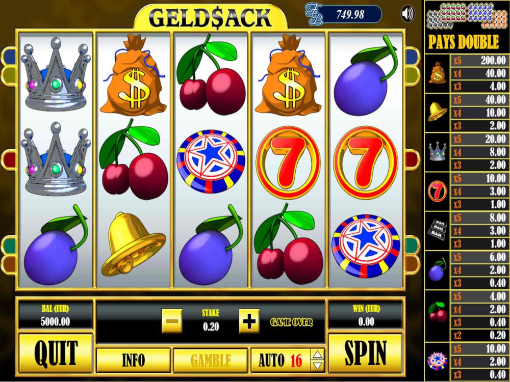 Скриншот слота Geldsack от Altea Gaming