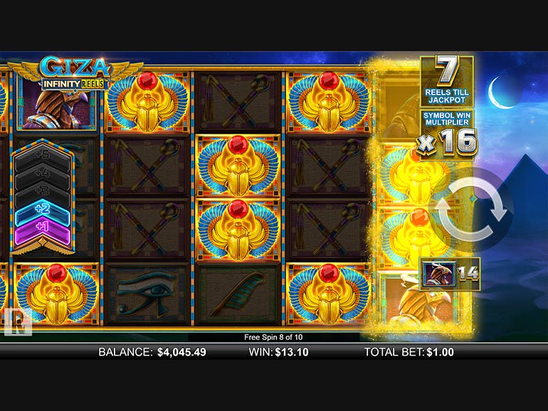 Скриншот слота Giza Infinity Reels от ReelPlay