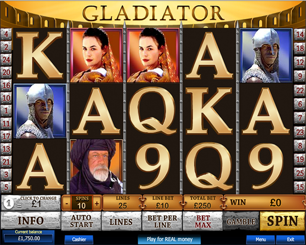 Скриншот слота Gladiator от Playtech
