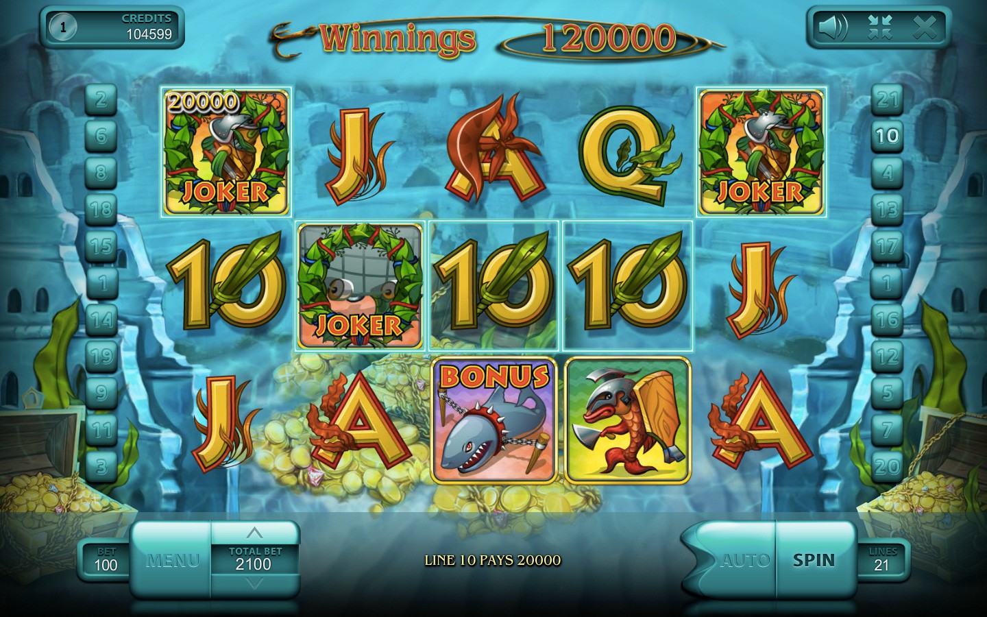 Скриншот слота Gladiators от Playtech