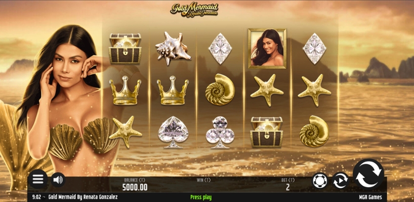 Скриншот слота Gold Mermaid: Игровой автомат о сокровищах от MGA Games