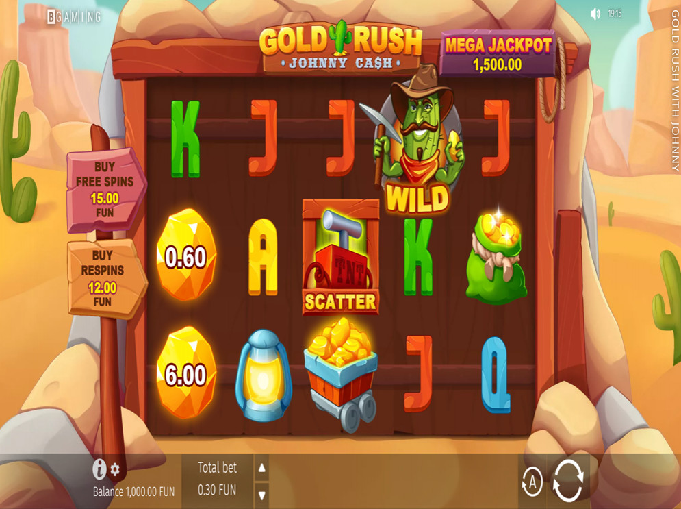 Скриншот слота Gold Rush With Johnny Cash от BGaming
