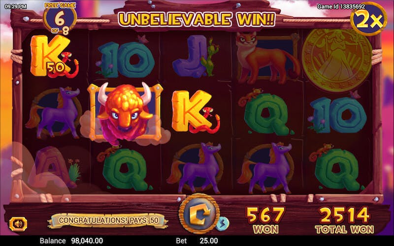 Скриншот слота Golden Buffalo от Swintt