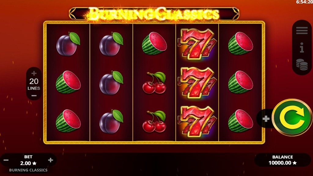 Скриншот слота Burning Classics от Booming Games