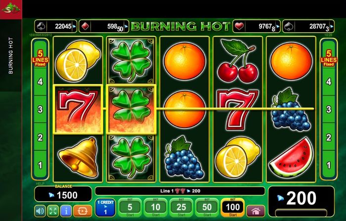 Скриншот слота Burning Hot от Amusnet