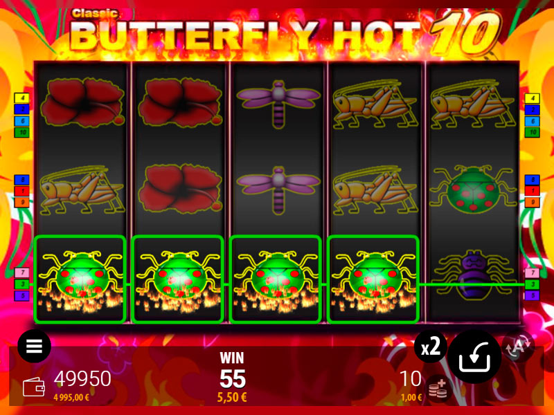 Скриншот слота Butterfly Hot 10 от Zeus Play
