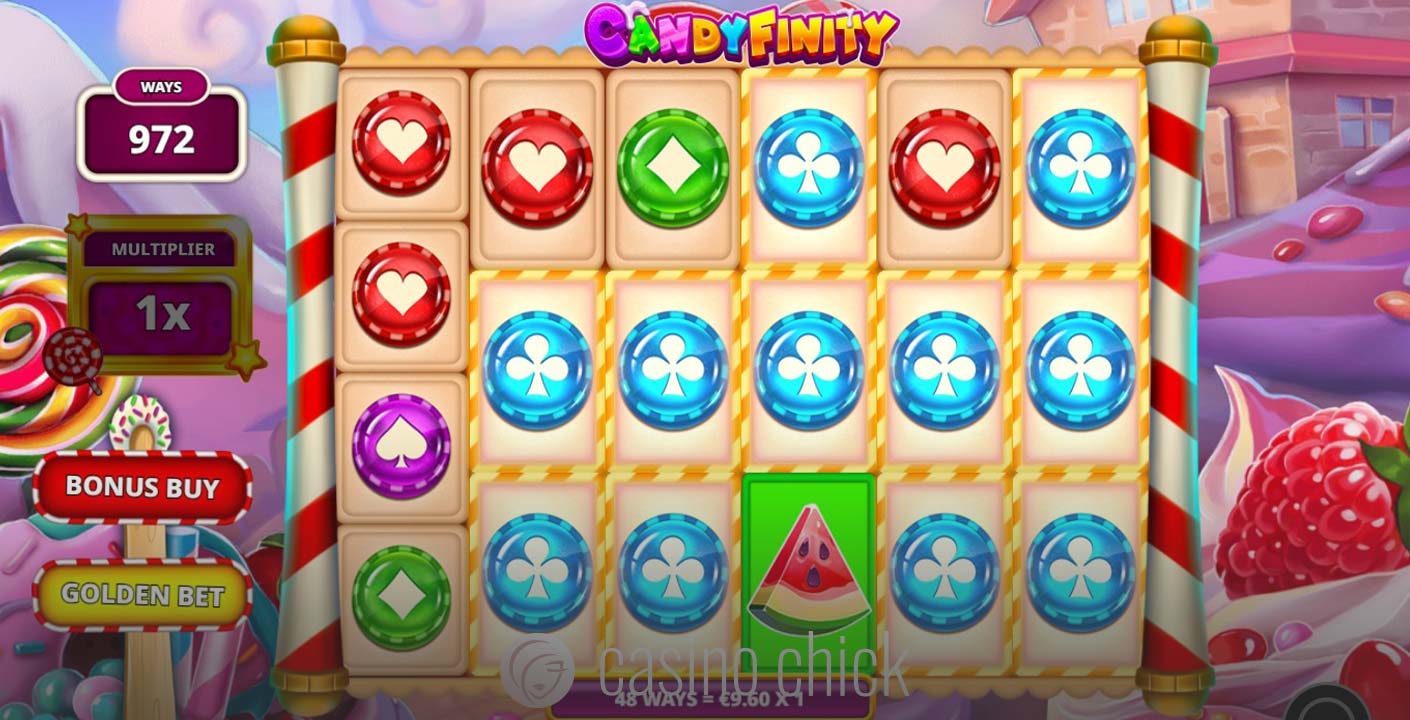 Скриншот слота Обзор игрового автомата Candyfinity от Yggdrasil Gaming