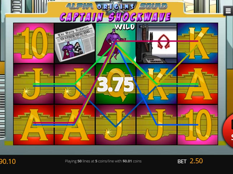 Скриншот слота Captain Shockwave от Yggdrasil Gaming