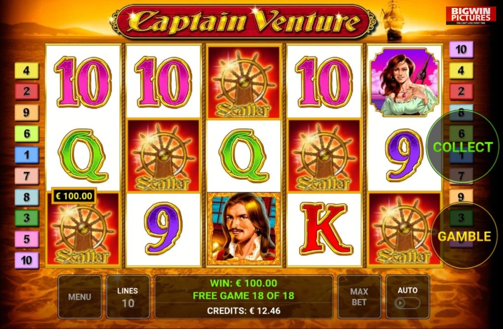 Скриншот слота Captain Venture от Novomatic