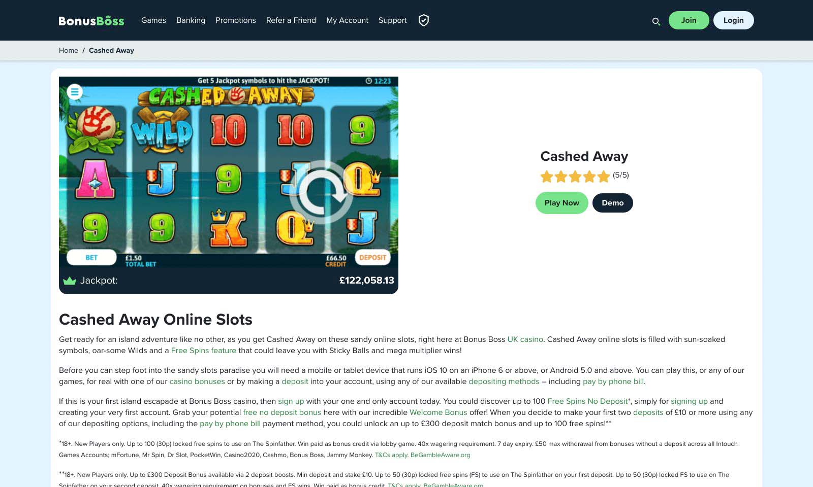 Скриншот слота Cashed Away от Slot Factory