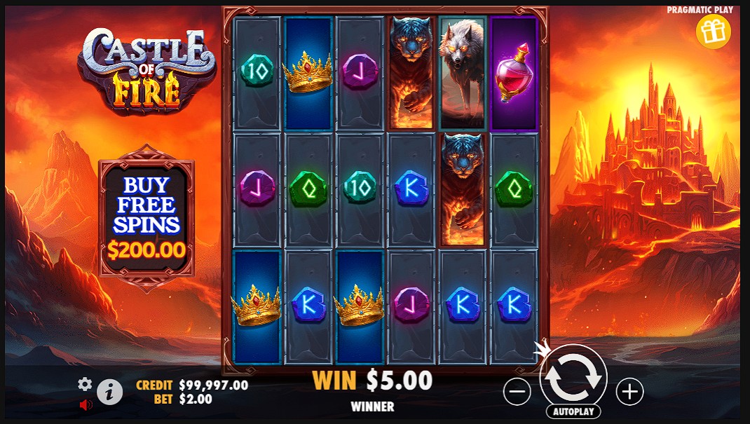 Скриншот слота Castle of Fire от Pragmatic Play