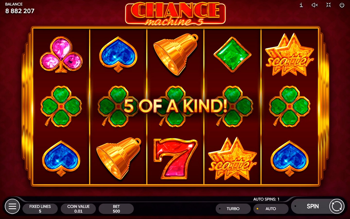 Скриншот слота Chance Machine 5 от Endorphina