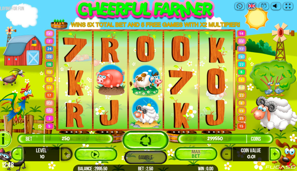 Скриншот слота Cheerful Farmer от Fugaso