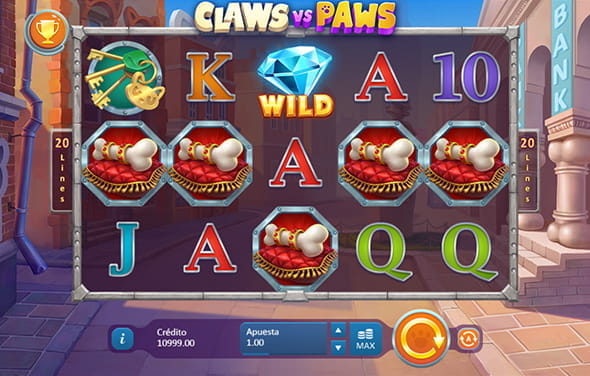 Скриншот слота Claws vs Paws от Booming Games