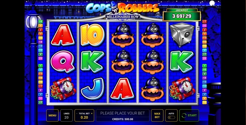 Скриншот слота Cops’n’Robbers Millionaires Row от Greentube